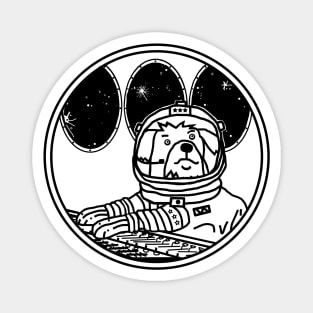 Sci Fi Space Astronaut Dog in Spaceship Magnet